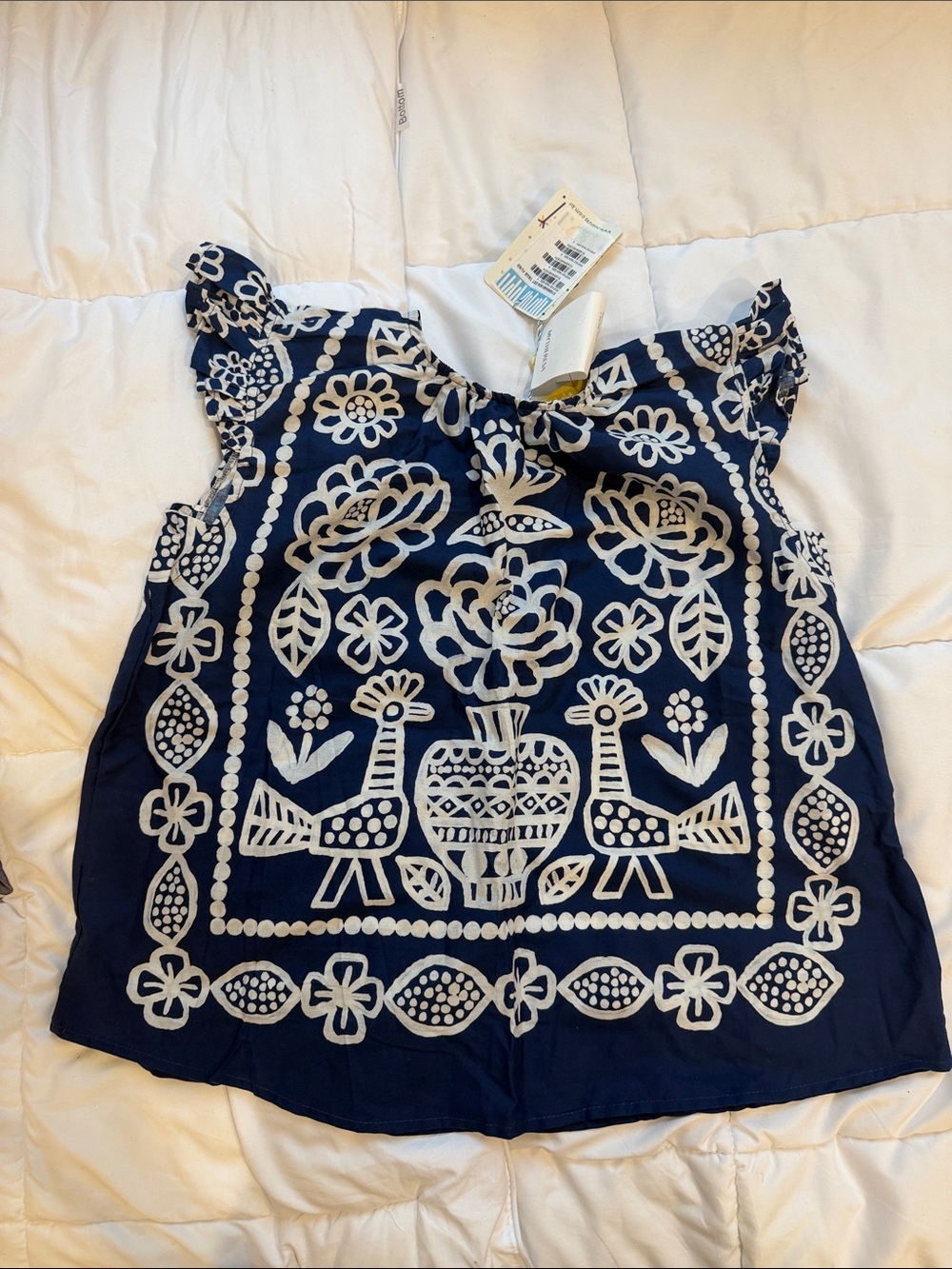 BNWT FABULA Girls Navy Blue Floral Flutter Sleeve DRESS size 4